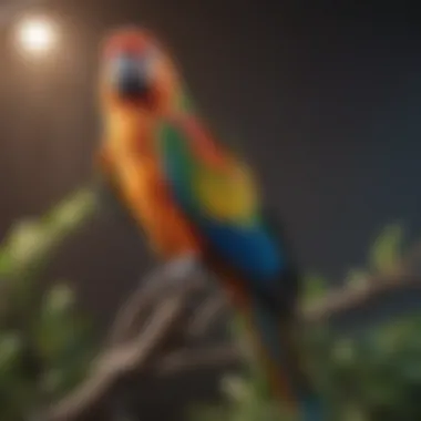 A colorful parrot perched on a branch