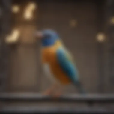 Different bird species enjoying flight in a cage