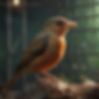 Various bird species enjoying the spacious cage