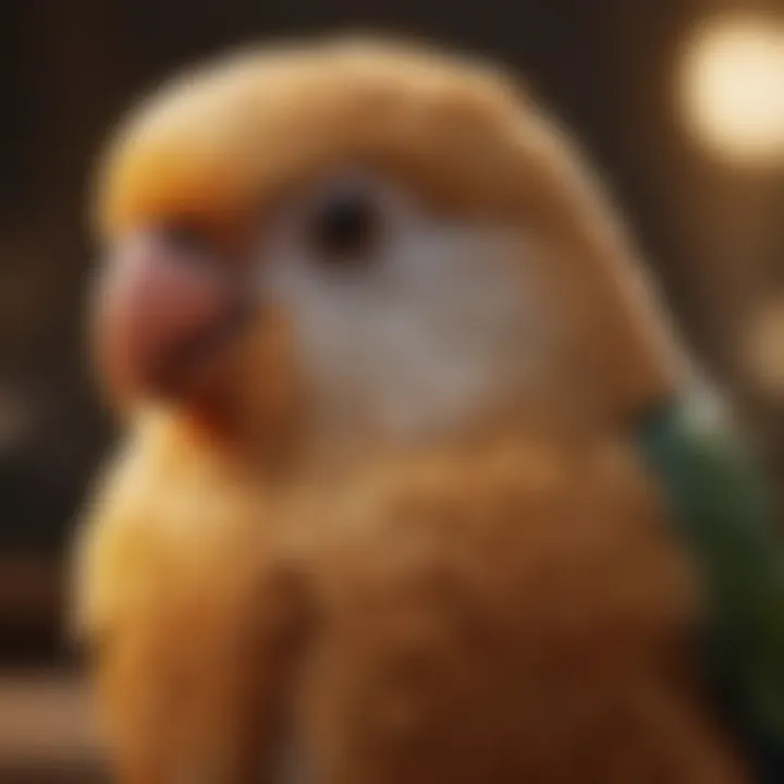 Close-up of a well-cared-for pet bird