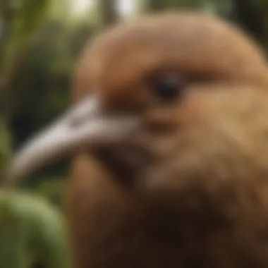 The Iconic Kiwi: A Symbol of New Zealand's Wildlife A vibrant Kiwi bird in its natural habitat, showcasing its unique features.