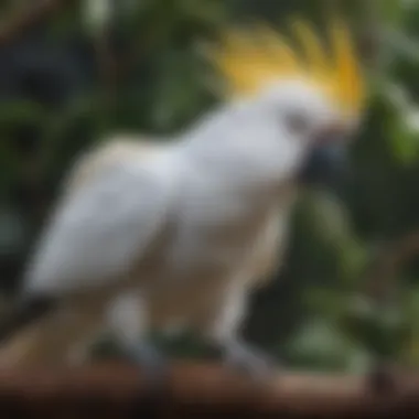 A vibrant cockatoo perched on a branch