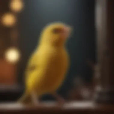The Melodious Charm of a Singing Canary A canary singing joyfully, representing its social and vocal nature.