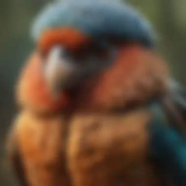 Different bird species showcasing their feathers