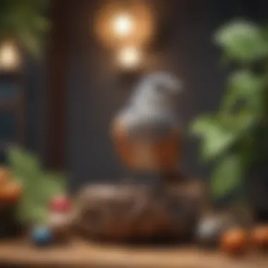 Creating a Comfortable Habitat A cozy bird habitat featuring natural materials and enriching toys
