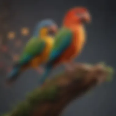 Colorful Multi-Level Bird Perch Colorful multi-level bird perch designed for enrichment
