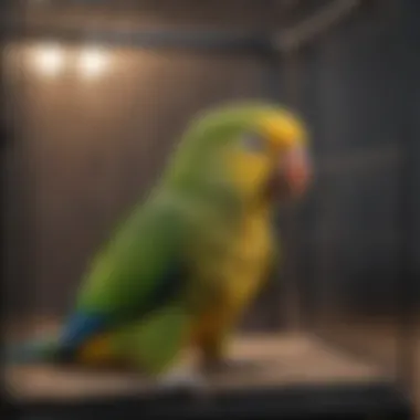 Spacious cage design for an Amazon parrot