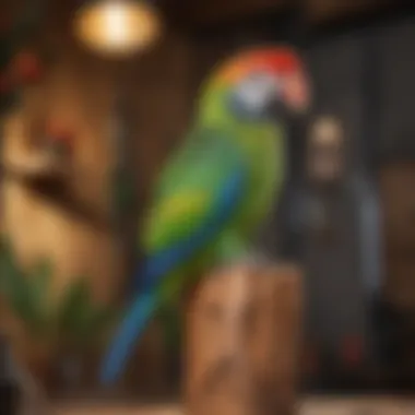 Natural Wood Perches: A Safe and Comfortable Choice A variety of natural wood perches for parrots in a colorful display