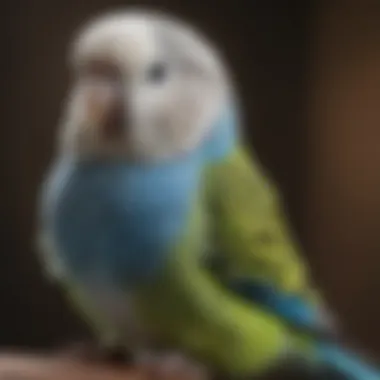 Budgie as a Loyal Vocal Companion A budgie sitting on a shoulder, symbolizing companionship and the joy of talking birds.