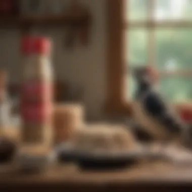 Crafting Homemade Suet for Woodpeckers Homemade suet recipe ingredients displayed on a table