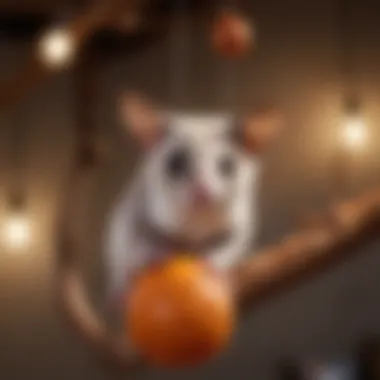 Hanging Toys for Active Play and Environmental Enrichment Sugar glider playing with hanging toys in an enriched environment