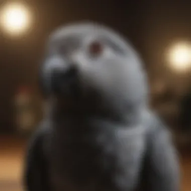 African Grey: The Intelligent Communicator An African Grey parrot engaged in a playful activity, signaling its high intelligence and social nature.