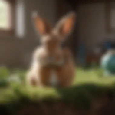 A bunny exploring its environment with curious eyes