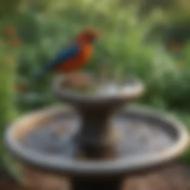 Ecological design of a bird bath attracting multiple species