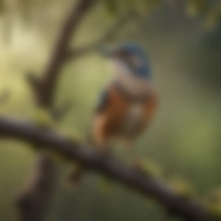 A close-up of a bird perched on a branch, emitting a distinctive call in the wild.