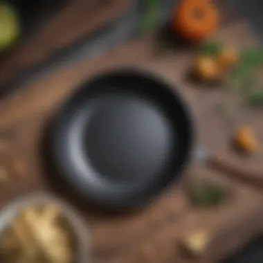 Non-Toxic Frying Pan for Avian Safety A close-up of a non-toxic frying pan designed for pet safety.