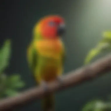Vibrant Conure in Natural Habitat Beautiful conure perched on a branch