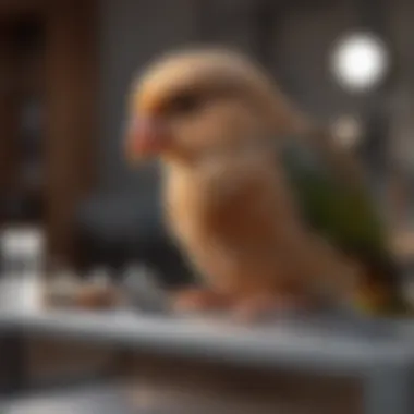 Healthy bird undergoing a veterinary check-up