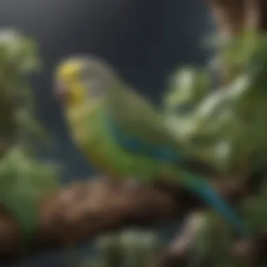 Well-Maintained Avian Habitat A well-maintained avian habitat for budgies