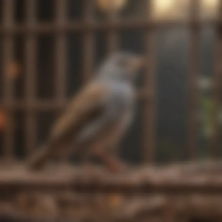 A close-up of a bird exploring its surroundings with curiosity