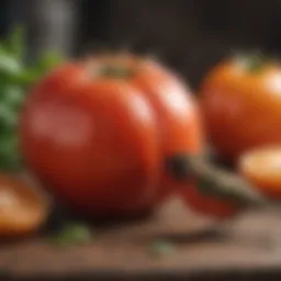 A vibrant tomato alongside a colorful bird, emphasizing dietary exploration.