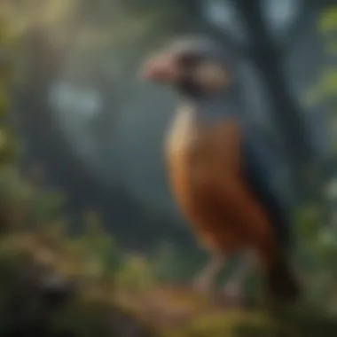 Domesticated vs. Wild Avian Species A comparison of a pet bird and its wild counterpart in a contrasting environment.