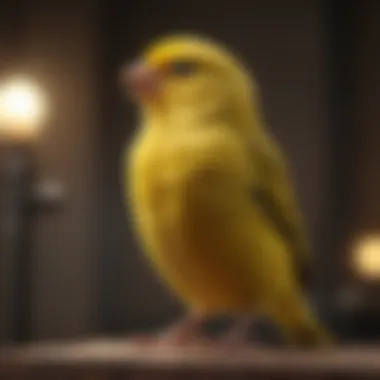 Close-up of a canary singing