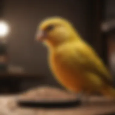 Hand feeding a canary seeds