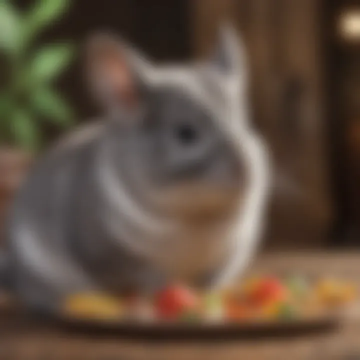 An array of chinchilla-friendly foods and treats