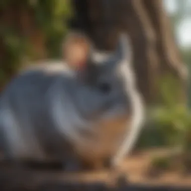 Chinchilla Habitat Essentials A serene chinchilla habitat with natural elements
