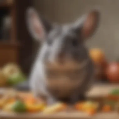 Selection of chinchilla-friendly foods and snacks