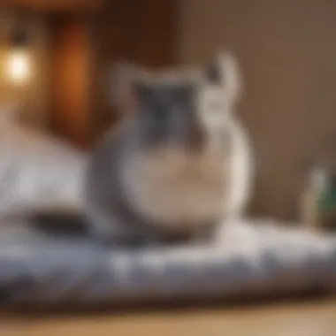 Ideal Habitat for Chinchillas Cozy chinchilla habitat setup with bedding and accessories