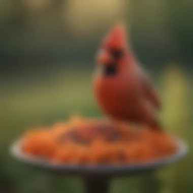 A close-up of cardinal-friendly seeds like safflower and thistle