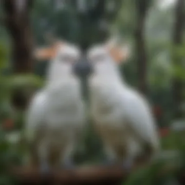 A serene cockatoo in a lush environment