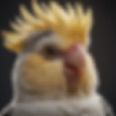 A close-up of a cockatiel displaying its unique crest and facial features.