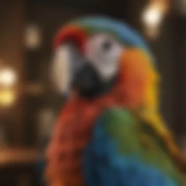 Majestic Macaw: The Intelligent Avian A majestic macaw displaying its colorful feathers