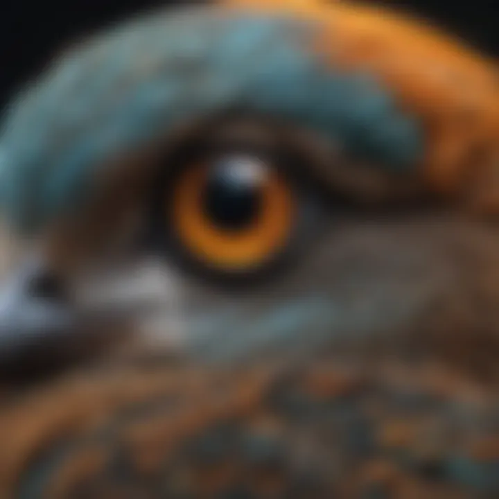 Close-up of a bird's unique markings and features captured in detail