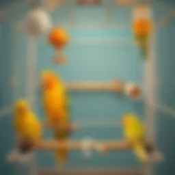 Spacious and well-designed bird cage showcasing various features and accessories.