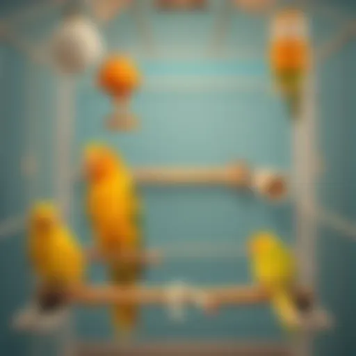 Exploring Bird Cage Features Spacious and well-designed bird cage showcasing various features and accessories.