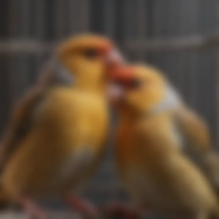 Close-up of finch-friendly materials used in bird cages