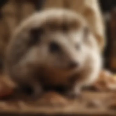 A healthy hedgehog being examined by a veterinarian