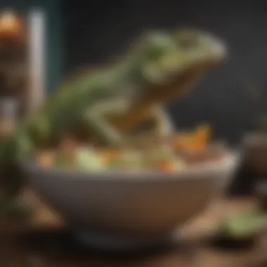 Balanced Diet: Key to Iguana Health and Vitality A well-balanced iguana diet displayed in a bowl