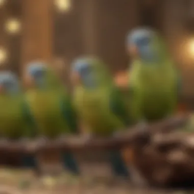 Nutritional Needs of Parakeets A variety of parakeet food options laid out