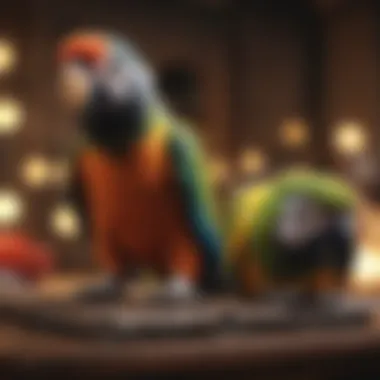 Parrot Engaging with a Stimulating Toy Parrot engaging with a stimulating toy