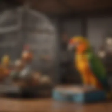 Creating a Safe Haven for Your Feathered Friends Stylish and safe parrot cage setup with toys