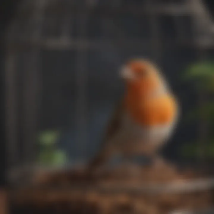 Bird enjoying a well-maintained stainless steel cage, highlighting habitat quality