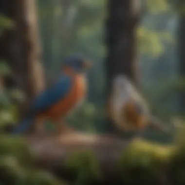 Ideal Bird Habitat Well-designed bird habitat with natural elements