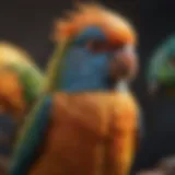 Colorful array of pet bird species