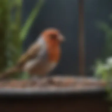 A finch in a well-designed aviary, highlighting appropriate habitat setup