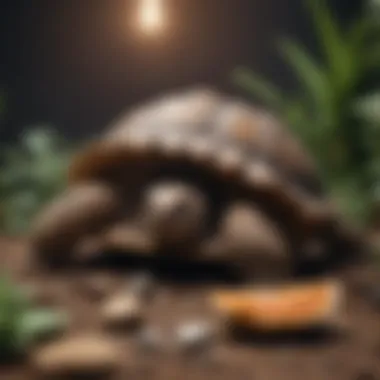 Balanced Diet for Healthy Tortoises Nutritional tortoise diet laid out on a feeding area